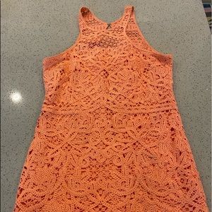 Lily Pulitzer Orange Crochet Sleeveless Dress size Large